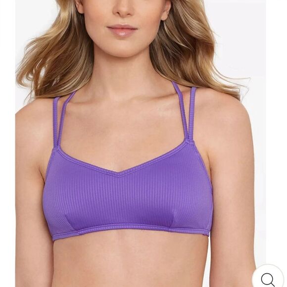 NWT Salt + Cove RAISED RIB STRAPPY BRALETTE BIKINI TOP - Picture 1 of 6